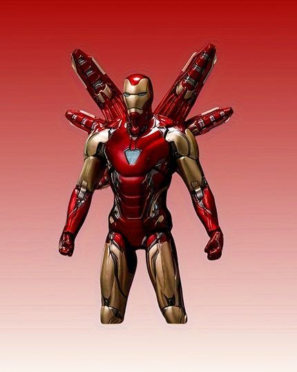 1PC Iron Man Action Figure - PVC Collectible Novelty Toy, Desk Ornament, Party Gag Gift for Adults and Teens 14+ - UME Brand Marvel-Inspired Superhero Model