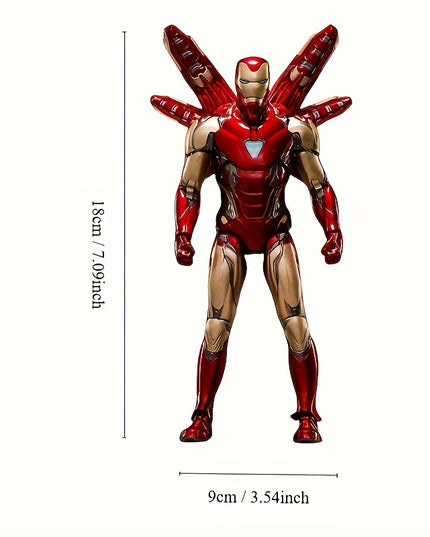 1PC Iron Man Action Figure - PVC Collectible Novelty Toy, Desk Ornament, Party Gag Gift for Adults and Teens 14+ - UME Brand Marvel-Inspired Superhero Model