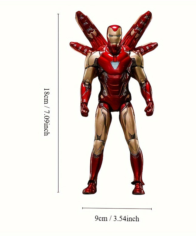 1PC Iron Man Action Figure - PVC Collectible Novelty Toy, Desk Ornament, Party Gag Gift for Adults and Teens 14+ - UME Brand Marvel-Inspired Superhero Model