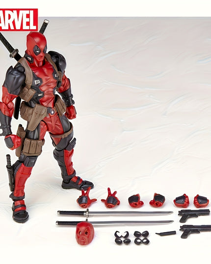 Disney Marvel Deadpool Action Figure - Articulated Joints & Face-Changing Feature, Pvc Collectible For Ages 14+ By Ume