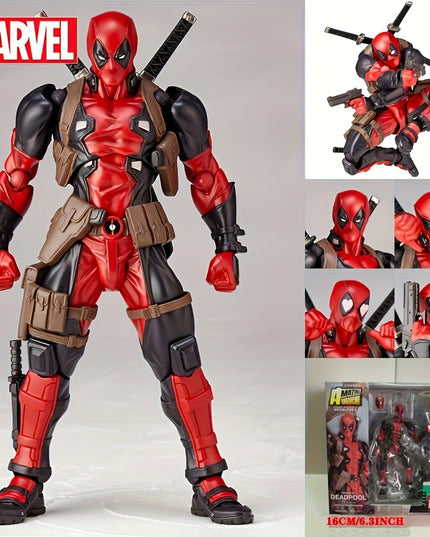Disney Marvel Deadpool Action Figure - Articulated Joints & Face-Changing Feature, Pvc Collectible For Ages 14+ By Ume