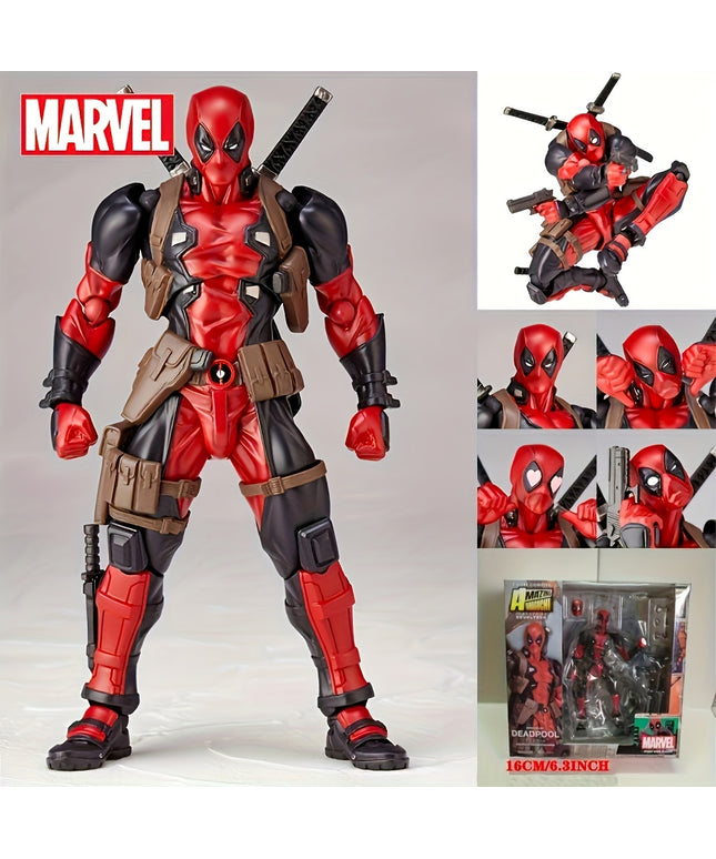 Disney Marvel Deadpool Action Figure - Articulated Joints & Face-Changing Feature, Pvc Collectible For Ages 14+ By Ume