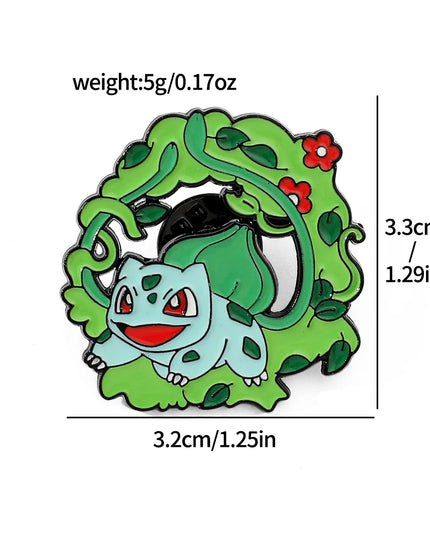 MINISO 4 Pcs cute cartoon creative personality pocket monsters Badge Animated character Enamel brooch women's Bag Accessories