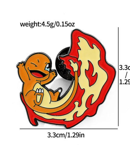 MINISO 4 Pcs cute cartoon creative personality pocket monsters Badge Animated character Enamel brooch women's Bag Accessories