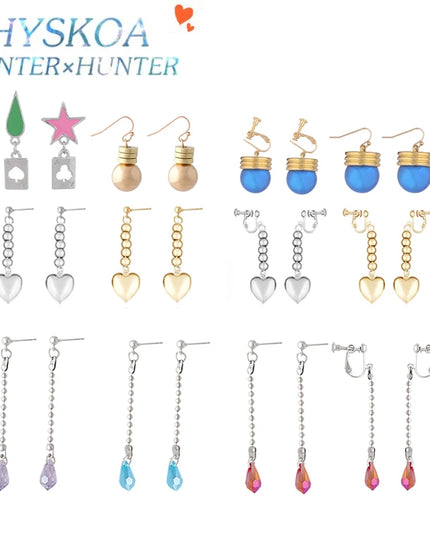 Phantom Troupe Chrollo Lucilfer Cosplay Earrings Anime Hunter x Hunter Clip Earrings for Women Men Jewelry Gift