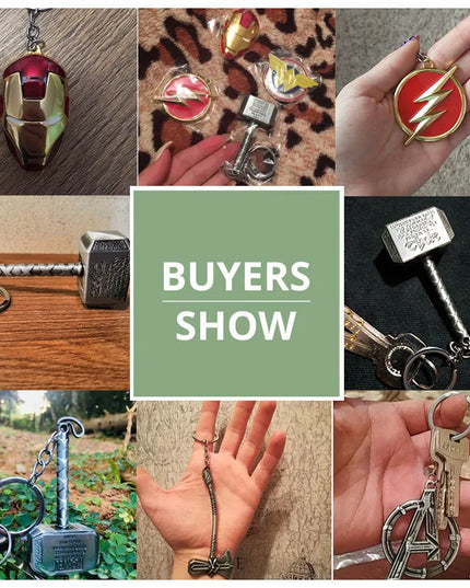 Marvel The Avengers Thor Hammer Metal Key Chain Keyring Men Women Key Holder Car Keychain Accessories Backpacks Gift