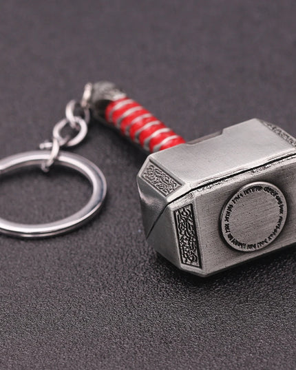 Marvel The Avengers Thor Hammer Metal Key Chain Keyring Men Women Key Holder Car Keychain Accessories Backpacks Gift