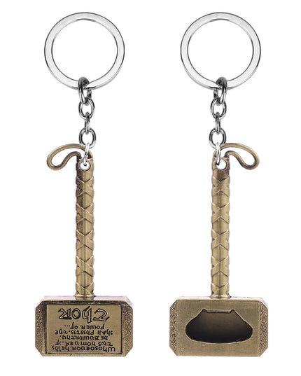 Marvel The Avengers Thor Hammer Metal Key Chain Keyring Men Women Key Holder Car Keychain Accessories Backpacks Gift