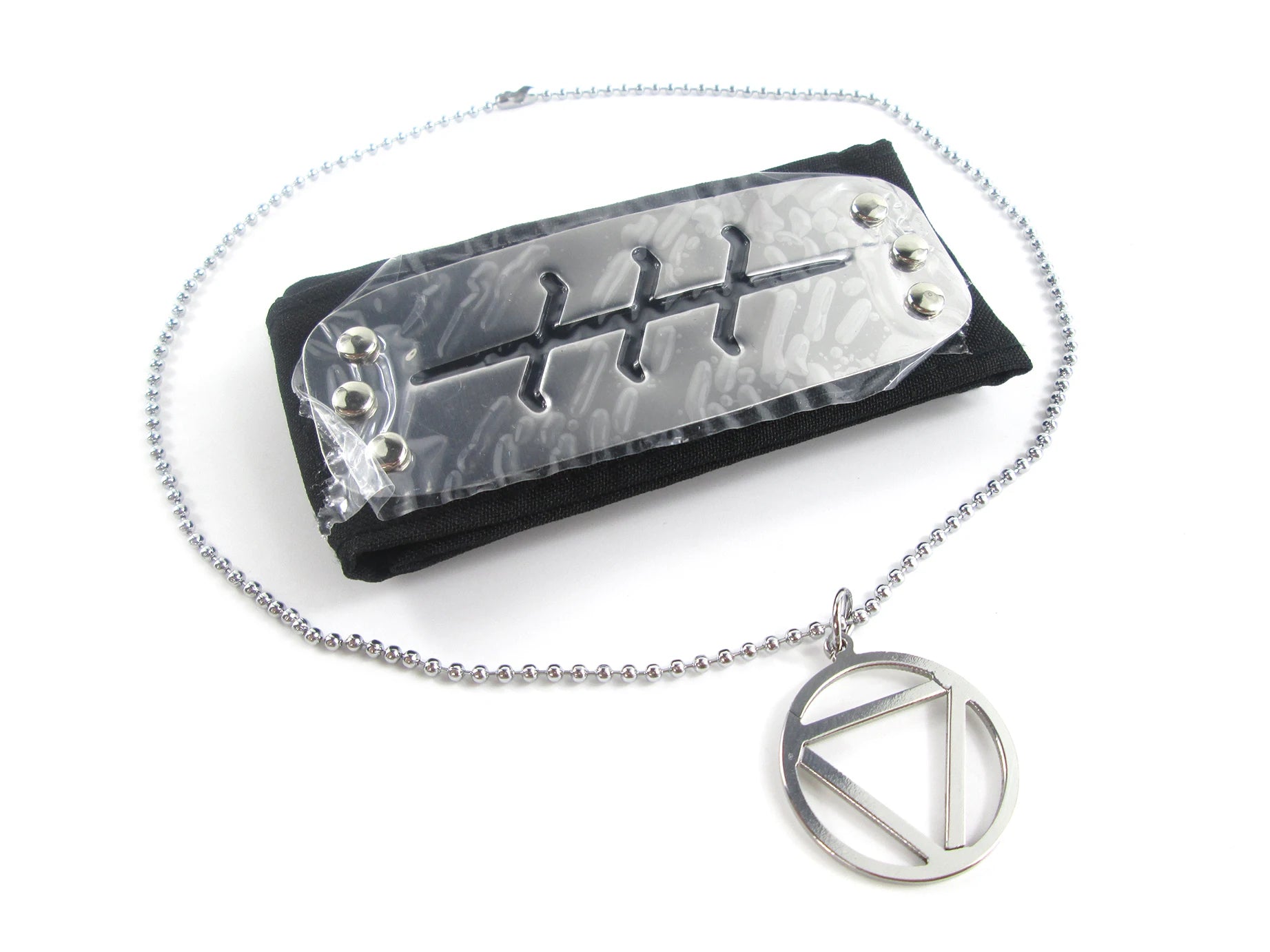 Brdwn Cosplay Akatsuki Hidan Itachi Logo Headband Necklace Ring Kunai
