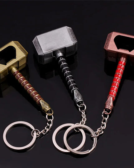 Marvel The Avengers Thor Hammer Metal Key Chain Keyring Men Women Key Holder Car Keychain Accessories Backpacks Gift