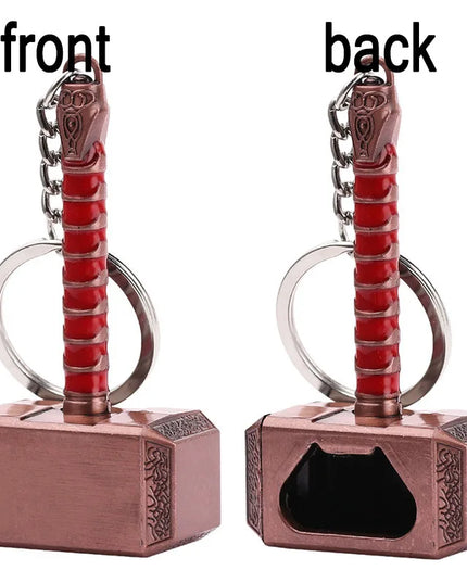 Marvel The Avengers Thor Hammer Metal Key Chain Keyring Men Women Key Holder Car Keychain Accessories Backpacks Gift