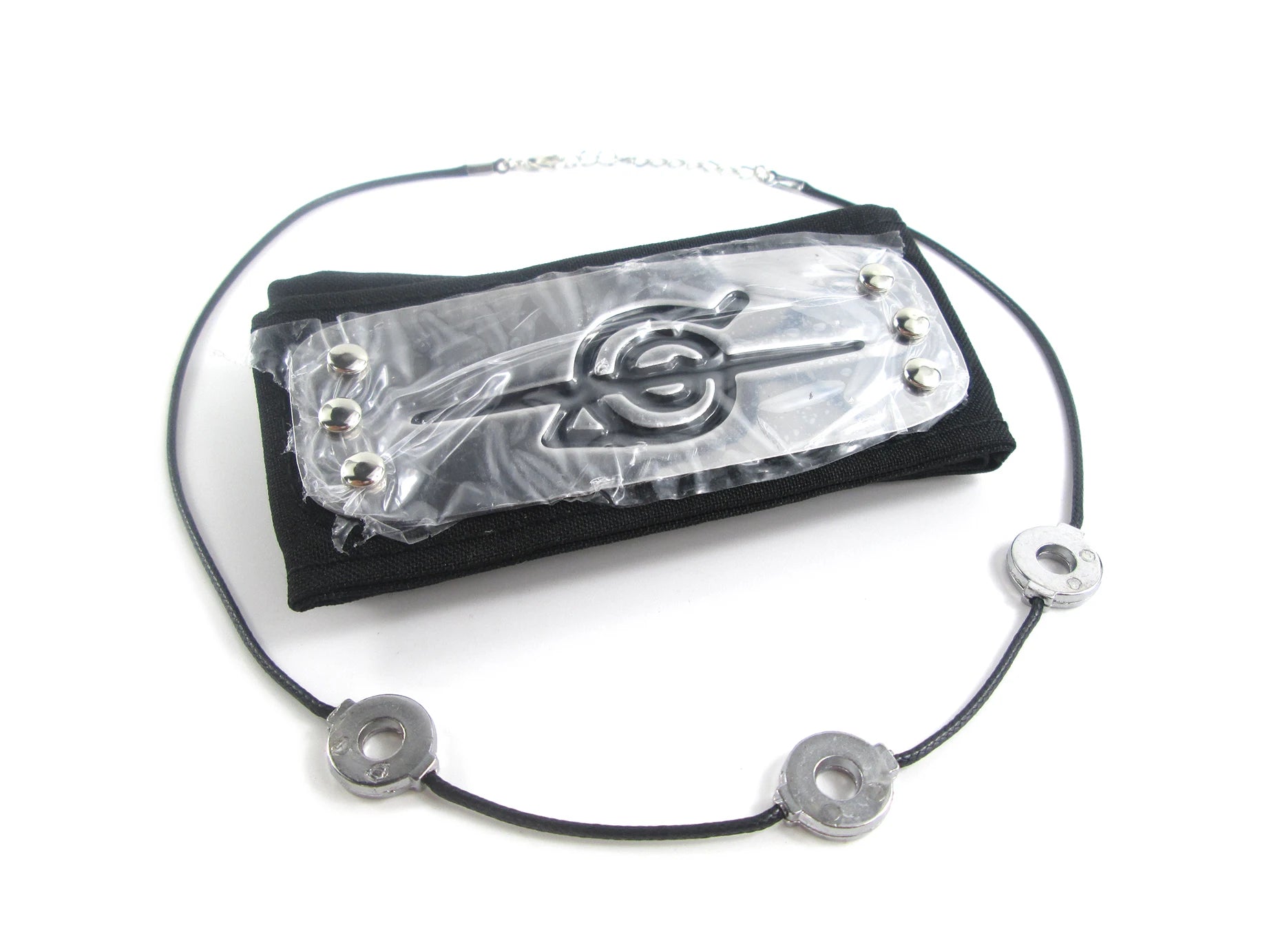 Brdwn Cosplay Akatsuki Hidan Itachi Logo Headband Necklace Ring Kunai