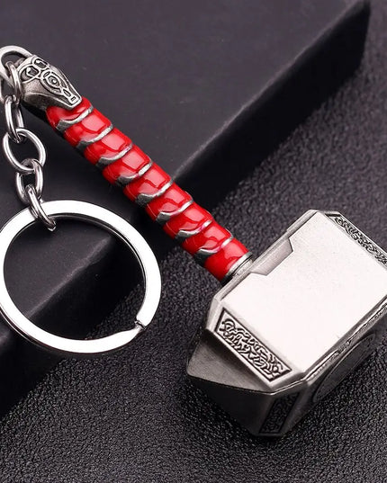 Marvel The Avengers Thor Hammer Metal Key Chain Keyring Men Women Key Holder Car Keychain Accessories Backpacks Gift