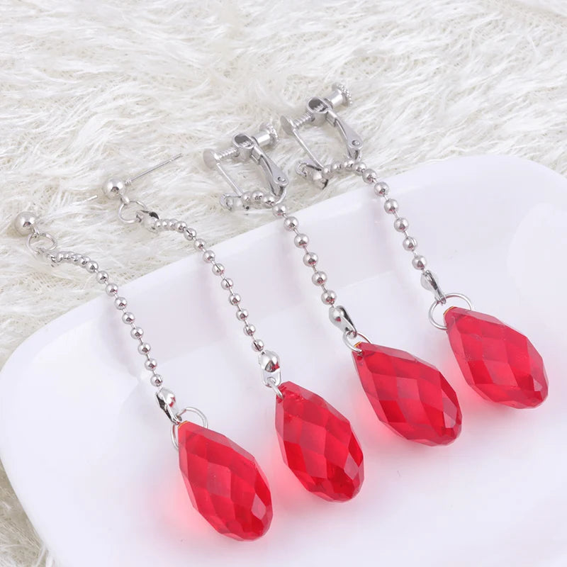 Phantom Troupe Chrollo Lucilfer Cosplay Earrings Anime Hunter x Hunter Clip Earrings for Women Men Jewelry Gift