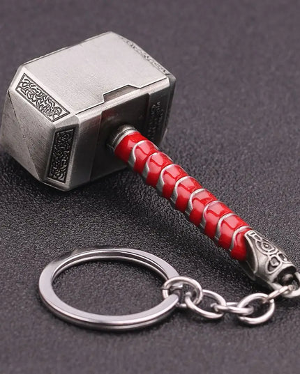 Marvel The Avengers Thor Hammer Metal Key Chain Keyring Men Women Key Holder Car Keychain Accessories Backpacks Gift