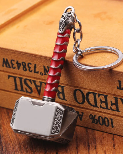 Marvel The Avengers Thor Hammer Metal Key Chain Keyring Men Women Key Holder Car Keychain Accessories Backpacks Gift