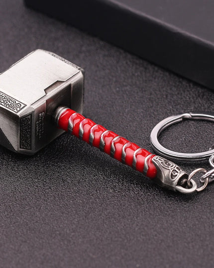 Marvel The Avengers Thor Hammer Metal Key Chain Keyring Men Women Key Holder Car Keychain Accessories Backpacks Gift