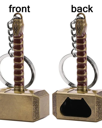Marvel The Avengers Thor Hammer Metal Key Chain Keyring Men Women Key Holder Car Keychain Accessories Backpacks Gift