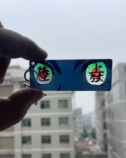 Demon Slayer Acrylic Pupil Translucency Card Key Chains Pendants Anime Twelve Kizuki Keychains Backpack Decorative Key Charm