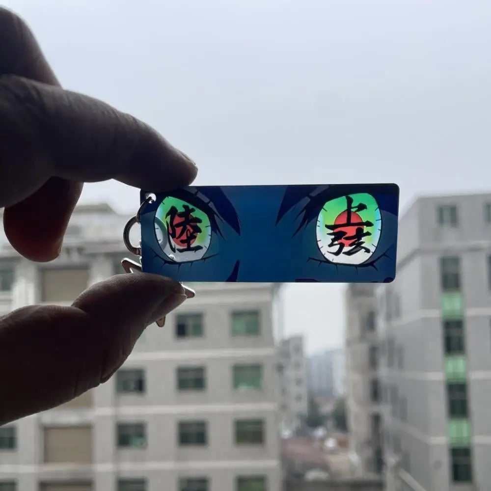 Demon Slayer Acrylic Pupil Translucency Card Key Chains Pendants Anime Twelve Kizuki Keychains Backpack Decorative Key Charm
