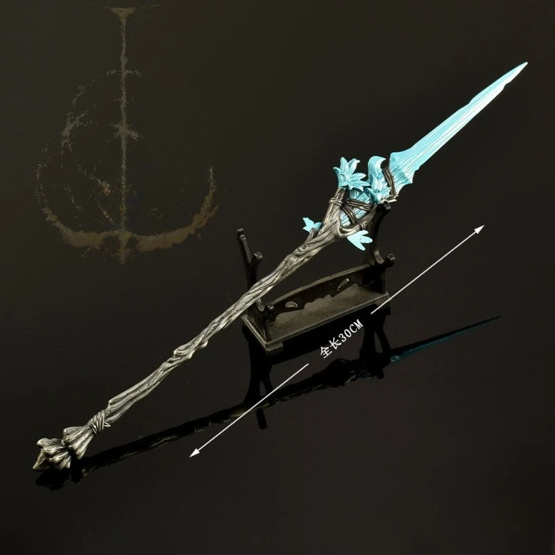 30cm/11.81in Eldenn Game Peripheral Weapon Model Dream Spear Metal Handicraft Ornament Collection Desktop Display Gift Toys Boys