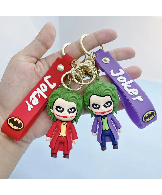 Anime Harley Quinn Cartoon Marvel Batman Joker Image Doll Keychain Cute Key Ring Pendant Wonder Woman Jewelry Gifts for Friends