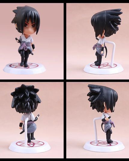 6 Pcs/Lot NARUTO Sasuke Gaara Uchiha Madara Figure 7-8cm 2 Style Personality Base Mini Figurines