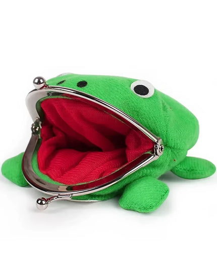 Cute Anime Frog Purse Kissing Lock Funny Plush Frog Shape Role Play Purse for Women Bag Accessories