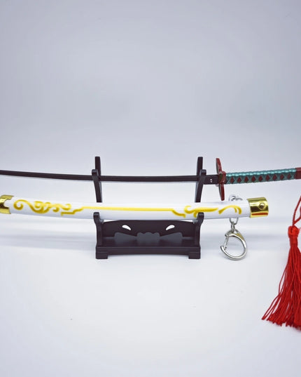 Demon Slayer Peripherals Tanjiro, Agatsuma Zenitsu Katana Full Metal Weapons Bounce Jump Knife Crafts Toy Sword Model Ornaments