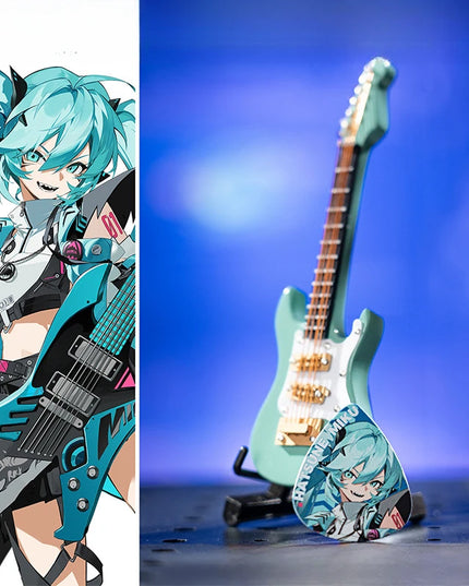 3PCS Hatsune Miku Multicolor Guitar Picks Acrylic Guitar Picks for Acoustic Electric Guitars Bass or Ukulele Guitar Accessories