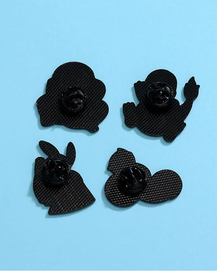 4 Pcs cute cartoon creative personality pocket monsters Badge Animated character Enamel brooch Men's and women's Bag Accessories