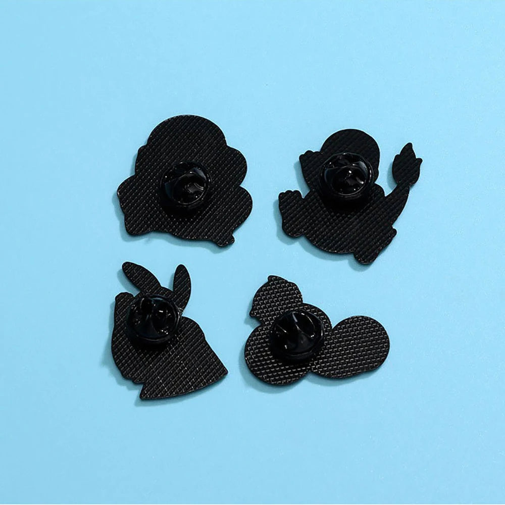 4 Pcs cute cartoon creative personality pocket monsters Badge Animated character Enamel brooch Men's and women's Bag Accessories