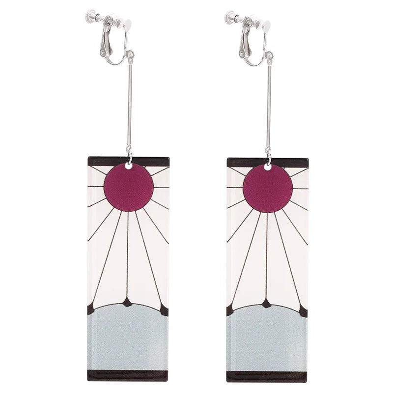Fashion Anime Demon Slayer Kimetsu no Yaiba Blade of Ghost Earings Acrylic Drop Earrings For Women Men Jewelry Accessories Gift