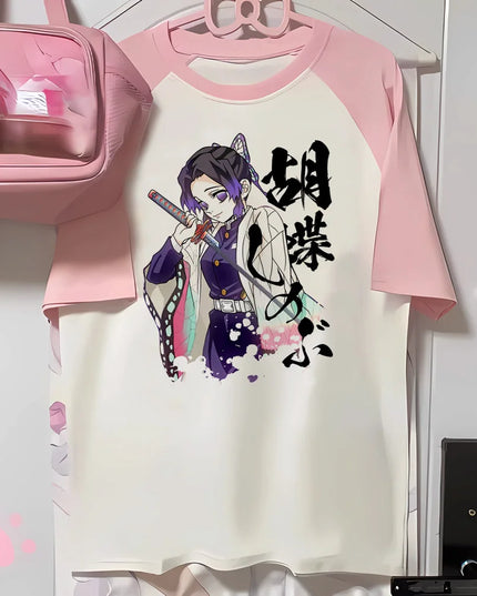 Mitsuri top women anime t shirt girl 2000s Japanese funny clothing