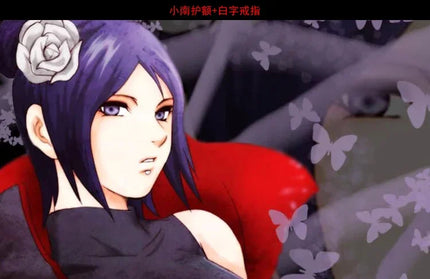 Anime Akatsuki Headband Sasori Uchiha Itachi Ring Sets Cosplay Costumes Props Pain Orochimaru Ninja Accessories