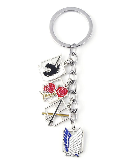 Anime Attack On Titan Keychain Shingeki no Kyojin Scouting Legion Emblem Pendant Key Chain for Women Men Cosplay Jewelry Gift
