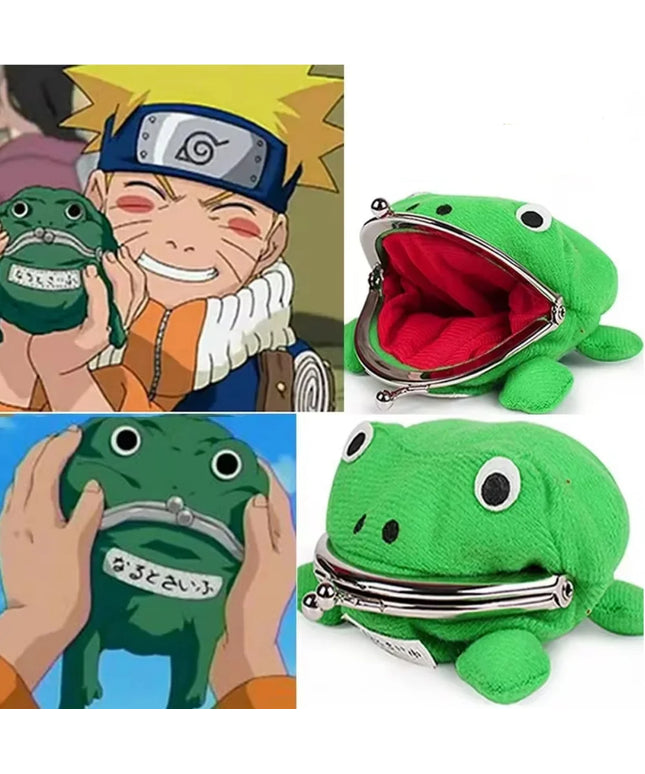 Cute Anime Frog Purse Kissing Lock Funny Plush Frog Shape Role Play Purse for Women Bag Accessories