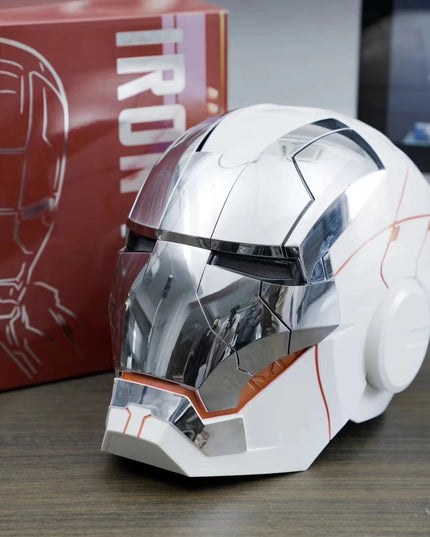 New AutoKing 1:1 Mk5 Iron Man Helmet Cosplay Voice Control Eyes with Light Model Toys for Adult Electric Wearable Christmas Gift