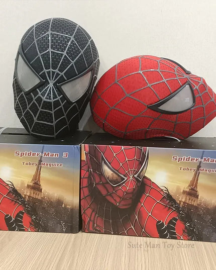Spiderman Marvel 1/1 3D Spider-Man Tobey Mask Halloween Cosplay Faceshell Detachable Lenses Costumes Superhero Collection Models