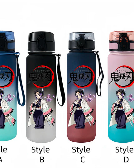 Demon Slayer Tanjirou Water Cup Drinking Outdoor 650ml Nezuko Water Bottle Children Portable Plastic Cartoon Large Capacity