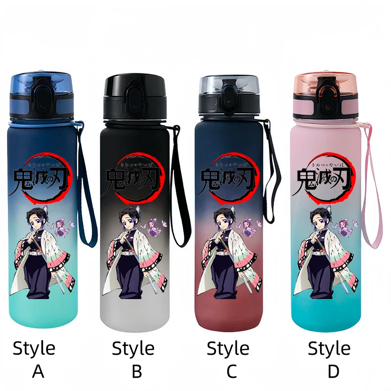 Demon Slayer Tanjirou Water Cup Drinking Outdoor 650ml Nezuko Water Bottle Children Portable Plastic Cartoon Large Capacity