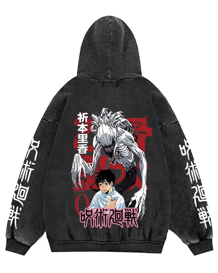 Jujutsu Kaisen Anime Hoodies Men Women 100%Cotton Toji Gothic Manga Sweatshirts Vintage Casual Pullover Fashion Streetwear Daily