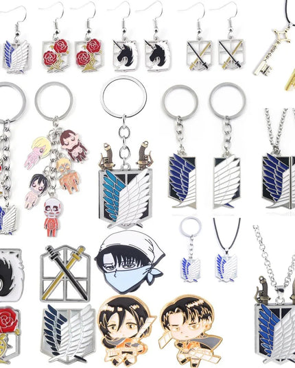 Anime Attack On Titan Keychain Shingeki no Kyojin Scouting Legion Emblem Pendant Key Chain for Women Men Cosplay Jewelry Gift