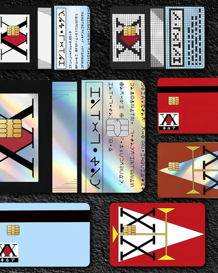 HUNTER Film Skin Cover Credit Card Stickers 4PCS Debit Front Anime H-HUNTER x Decoration Bank Bus Pass Waterproof