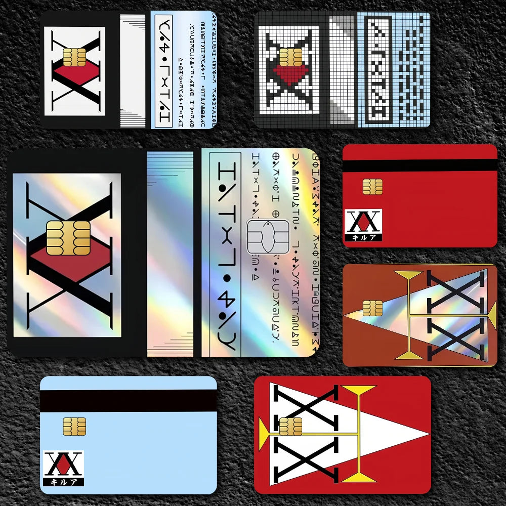 HUNTER Film Skin Cover Credit Card Stickers 4PCS Debit Front Anime H-HUNTER x Decoration Bank Bus Pass Waterproof