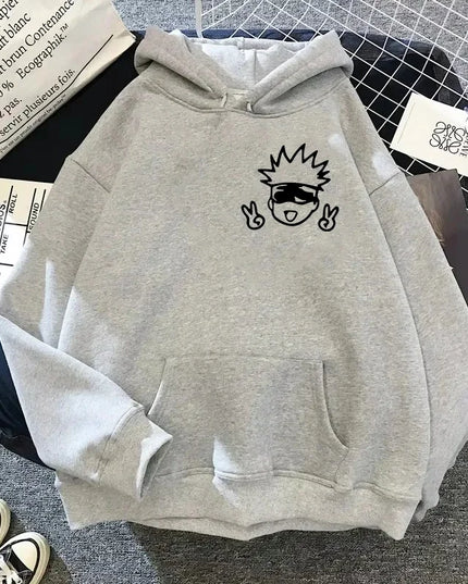 2024 Spring Autunm Unisex Jujutsu Kaisen Anime Hoodies Sweatshirts Large Animated DesignsKawaii Gojo Satoru Graphic Streetwear