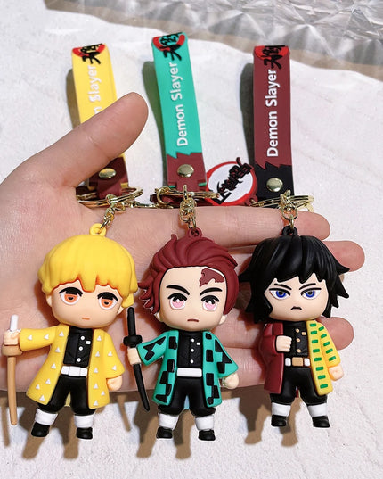 New Demon Slayer Kimetsu No Yaiba Blade of Ghost Keychain Cute Characters Bag Pendant Car Key Chain Ring Fans Gift Anime Jewelry