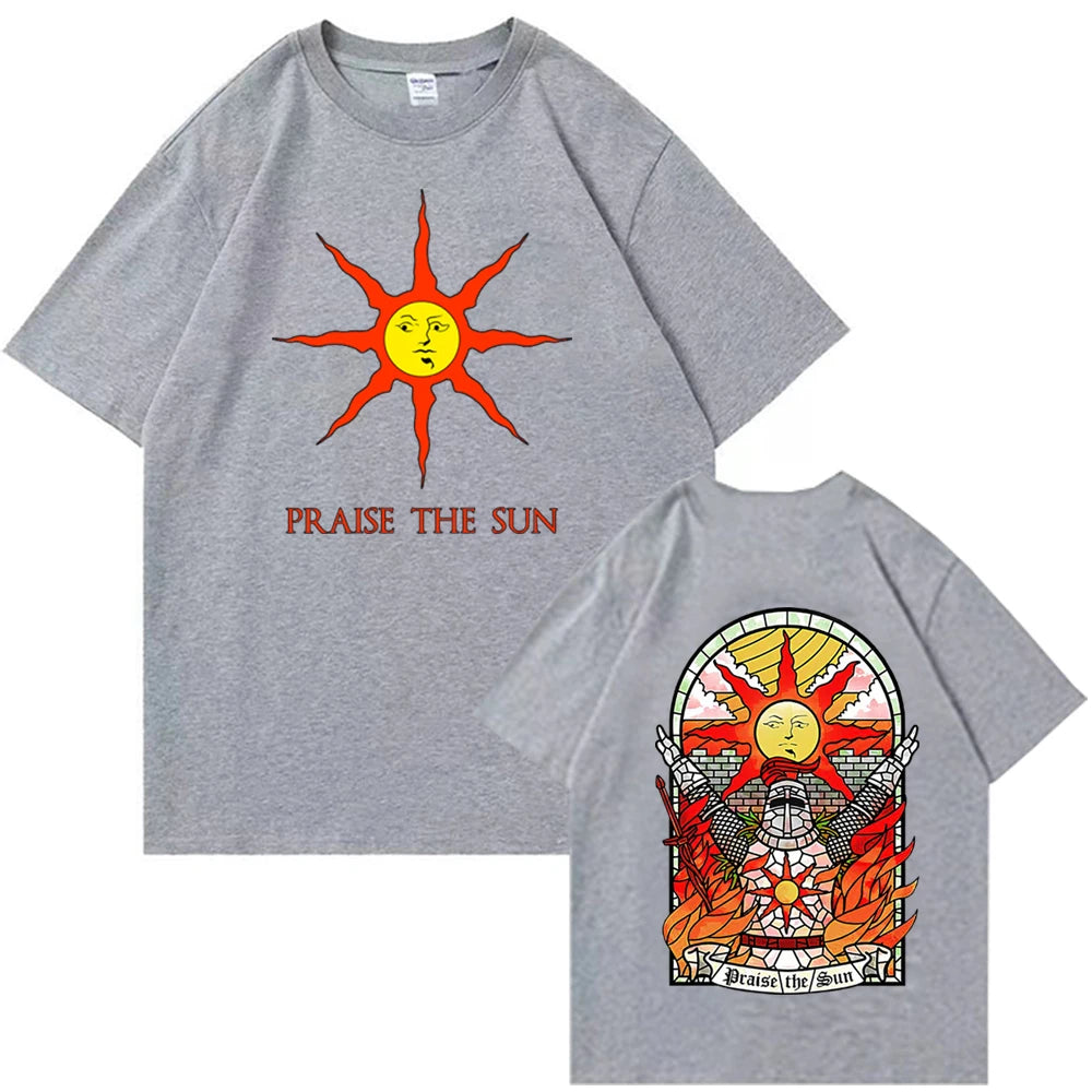 Dark Souls Praise The Sun T-shirt Man Women Harajuku O-neck Summer Casual Shirt