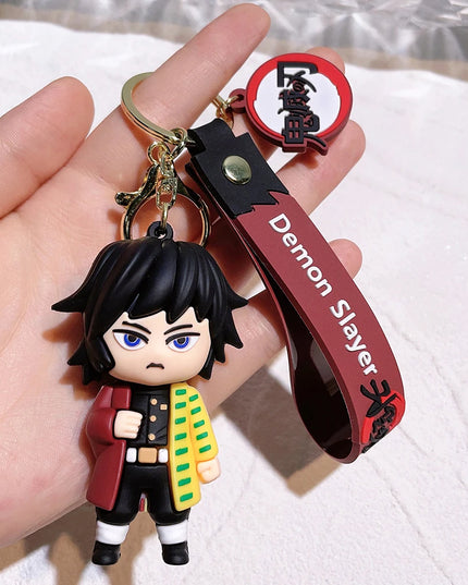 New Demon Slayer Kimetsu No Yaiba Blade of Ghost Keychain Cute Characters Bag Pendant Car Key Chain Ring Fans Gift Anime Jewelry