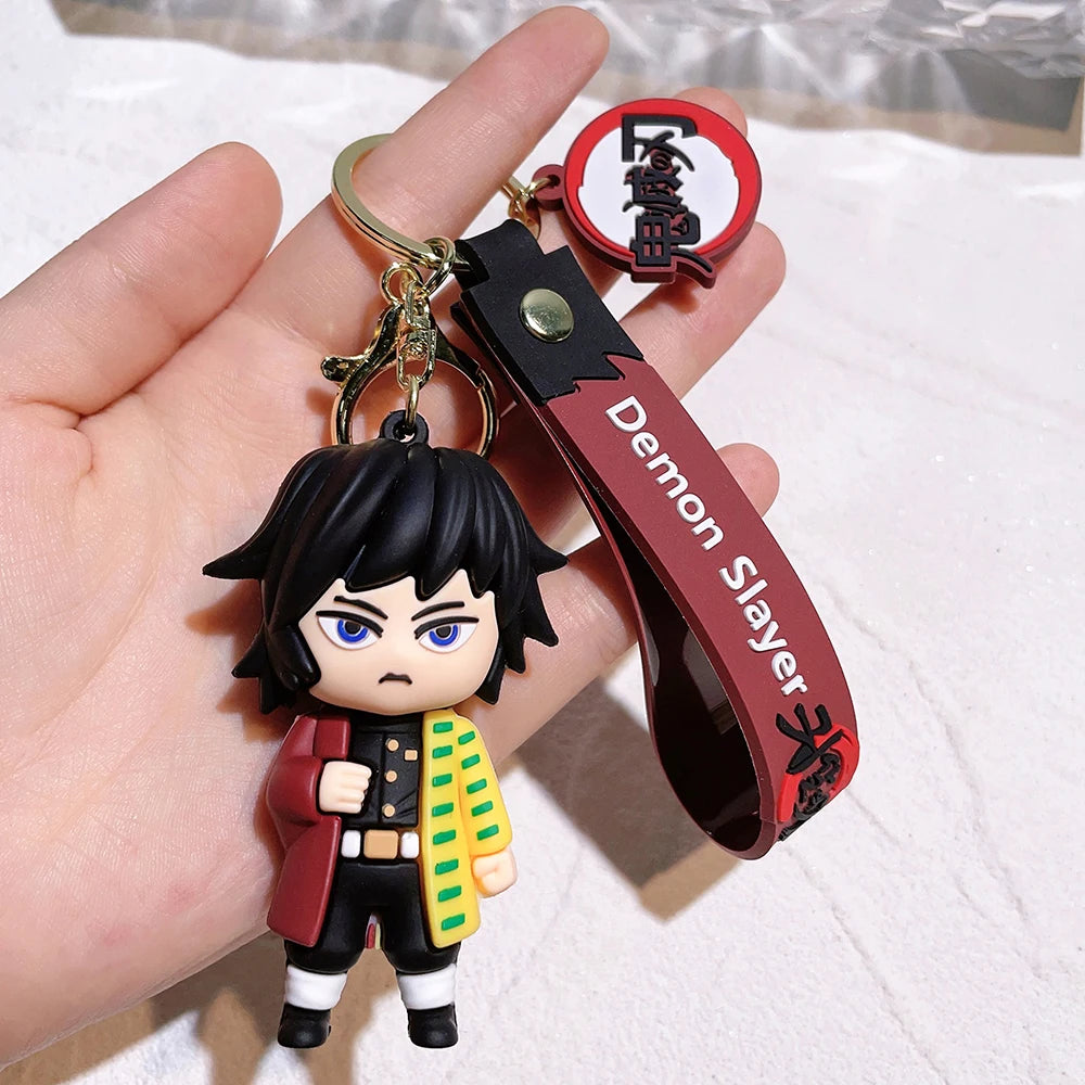 New Demon Slayer Kimetsu No Yaiba Blade of Ghost Keychain Cute Characters Bag Pendant Car Key Chain Ring Fans Gift Anime Jewelry